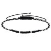 Bracelet Lien Tréssé Plat Bicolore Lurex Perles Noires et Perles Argent 925 - Noir - vue V1