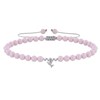 Bracelet Lien Colombe Argent 925 et Perles Rondes Nacrées - Rose - vue V1