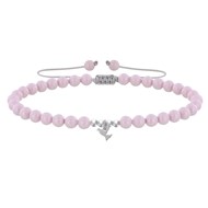 Bracelet Lien Colombe Argent 925 et Perles Rondes Nacrées - Rose