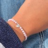 Bracelet Lien Colombe Argent 925 et Perles Rondes Nacrées - Rose - vue V3