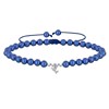 Bracelet Lien Colombe Argent 925 et Perles Rondes Nacrées - Bleu Navy - vue V1