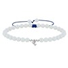 Bracelet Lien Colombe Argent 925 et Perles Rondes Nacrées - Blanc - vue V1