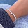 Bracelet Lien Colombe Argent 925 et Perles Rondes Nacrées - Blanc - vue V3