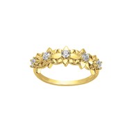 Bague en Plaqué Or avec oxyde de zirconium blanc