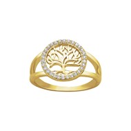 Bague en Plaqué Or avec oxyde de zirconium blanc