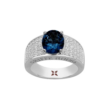 Bague Elisabeth en Argent avec oxyde de zirconium bleu saphir