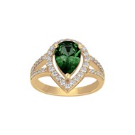 Bague Philippine en Plaqué Or avec oxyde de zirconium vert emeraude