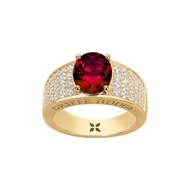 Bague Elisabeth en Plaqué Or avec oxyde de zirconium rouge rubis
