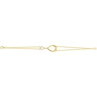 Bracelet en Plaqué Or avec oxyde de zirconium blanc