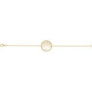 Bracelet en Plaqué Or avec oxyde de zirconium blanc