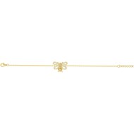 Bracelet en Plaqué Or avec oxyde de zirconium blanc