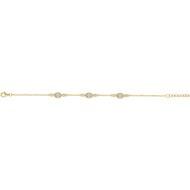 Bracelet en Plaqué Or avec oxyde de zirconium blanc