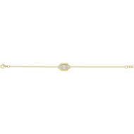 Bracelet en Plaqué Or avec oxyde de zirconium blanc