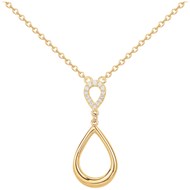 Collier en Plaqué Or avec oxyde de zirconium blanc