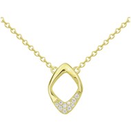 Collier en Plaqué Or avec oxyde de zirconium blanc