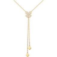 Collier en Plaqué Or avec oxyde de zirconium blanc
