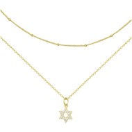 Collier en Plaqué Or avec oxyde de zirconium blanc