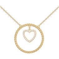 Collier en Plaqué Or avec oxyde de zirconium blanc