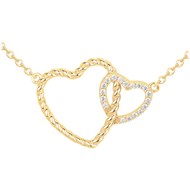 Collier en Plaqué Or avec oxyde de zirconium blanc