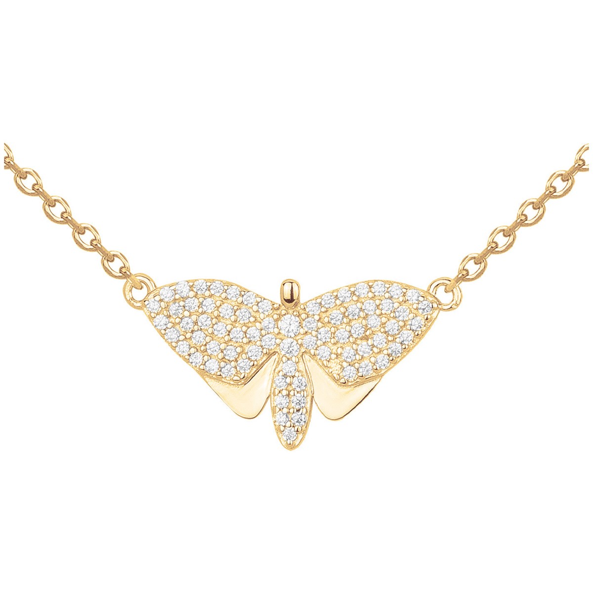 Collier en Plaqué Or avec oxyde de zirconium blanc