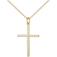 Collier en Plaqué Or avec oxyde de zirconium blanc