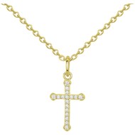 Collier en Plaqué Or avec oxyde de zirconium blanc