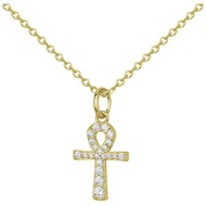 Collier en Plaqué Or avec oxyde de zirconium blanc