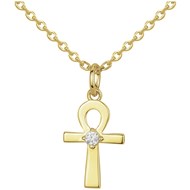 Collier en Plaqué Or avec oxyde de zirconium blanc