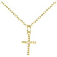 Collier en Plaqué Or avec oxyde de zirconium blanc