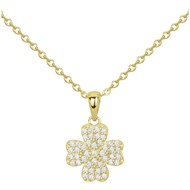 Collier en Plaqué Or avec oxyde de zirconium blanc