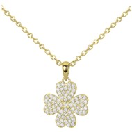 Collier en Plaqué Or avec oxyde de zirconium blanc