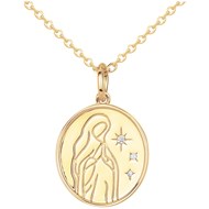 Collier en Plaqué Or avec oxyde de zirconium blanc