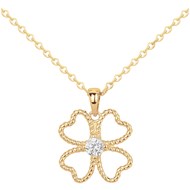 Collier en Plaqué Or avec oxyde de zirconium blanc