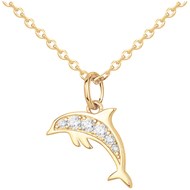 Collier en Plaqué Or avec oxyde de zirconium blanc