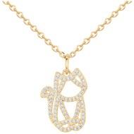 Collier en Plaqué Or avec oxyde de zirconium blanc