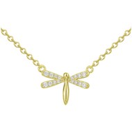 Collier en Plaqué Or avec oxyde de zirconium blanc
