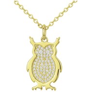 Collier en Plaqué Or avec oxyde de zirconium blanc