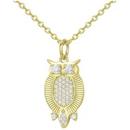 Collier en Plaqué Or avec oxyde de zirconium blanc