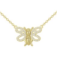 Collier en Plaqué Or avec oxyde de zirconium blanc