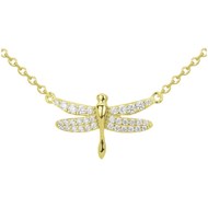 Collier en Plaqué Or avec oxyde de zirconium blanc