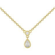 Collier en Plaqué Or avec oxyde de zirconium blanc