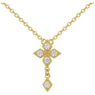 Collier en Plaqué Or avec oxyde de zirconium blanc