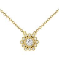 Collier en Plaqué Or avec oxyde de zirconium blanc
