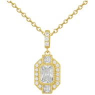 Collier en Plaqué Or avec oxyde de zirconium blanc