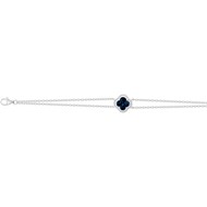 Bracelet Thérèse en Argent avec oxyde de zirconium bleu saphir