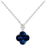 Collier Thérèse en Argent avec oxyde de zirconium bleu saphir