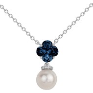 Collier Mathilde en Argent avec oxyde de zirconium bleu saphir