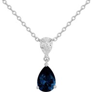 Collier Philippine en Argent avec oxyde de zirconium bleu saphir