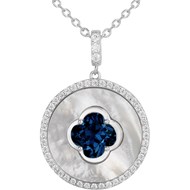 Collier Mathilde en Argent avec oxyde de zirconium bleu saphir