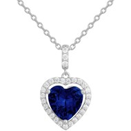 Collier Caroline en Argent avec oxyde de zirconium bleu saphir